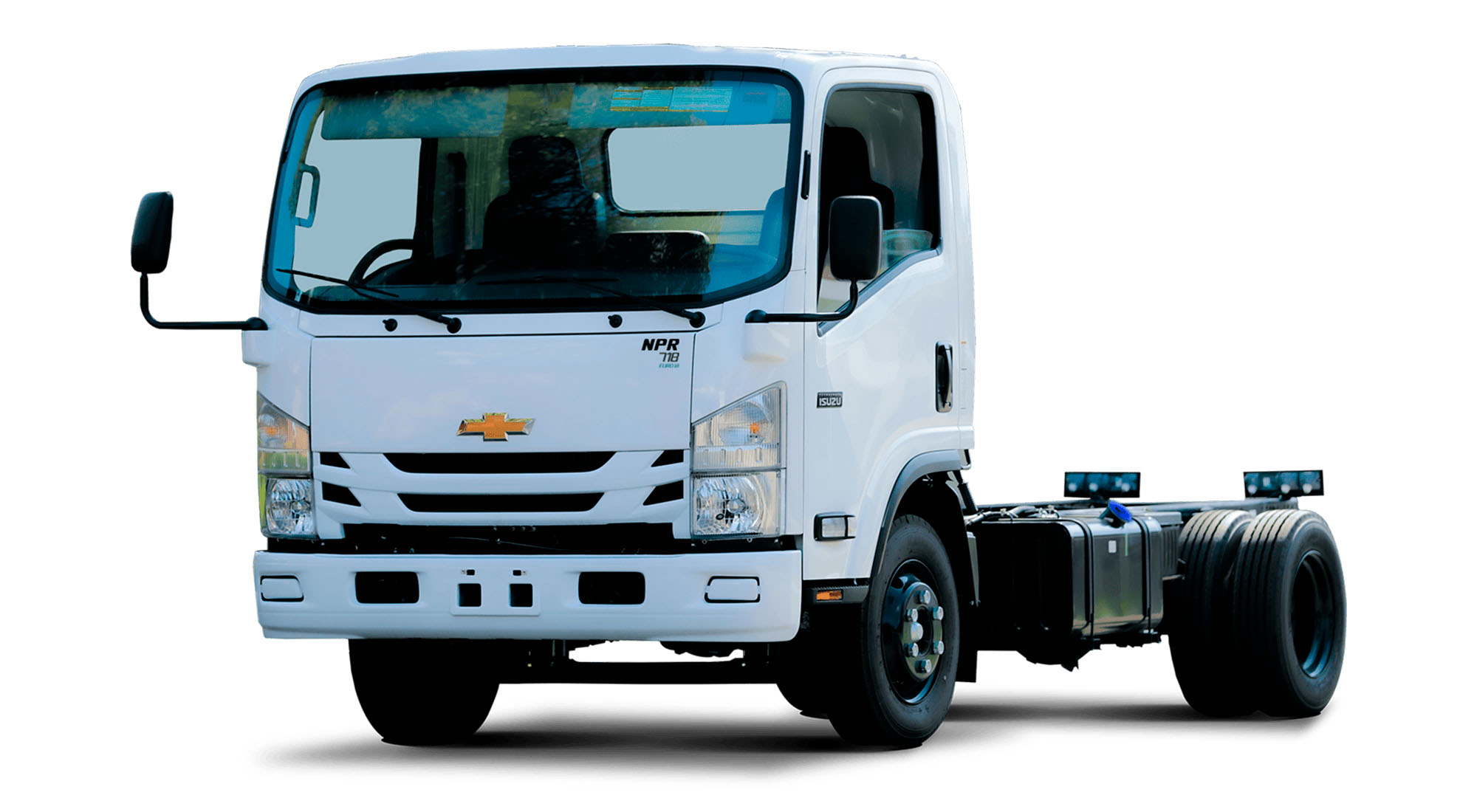 Camión Chevrolet NPR 718 color blanco